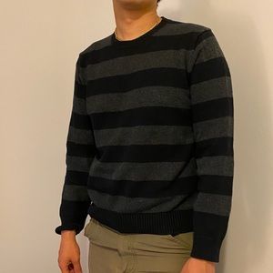 Striped grey and black sweater